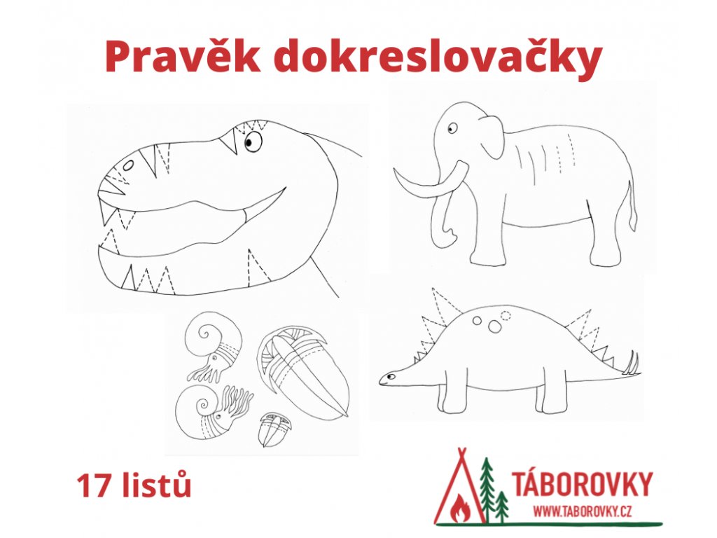 Dinosauří dokreslovačky pro děti - trénování motoriky